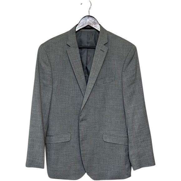 Kenneth Cole Reaction Techni-Cole Gray Suit 42R Blazer 35x32 Pants  Comfort Fit - Picture 1 of 6